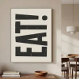 Eten - zwart - Japandi - Wit Textielframe - compleet frame klein -sfeer2
