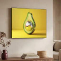 Avocado - Discobal - Geel - Glitter Textielframe zwart klein -sfeer3