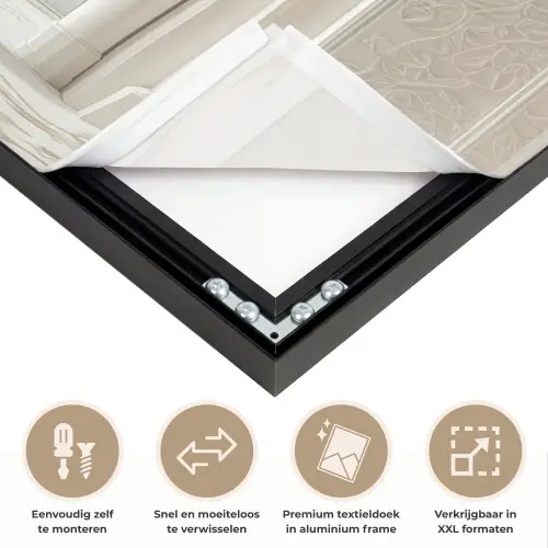 Moskee - Architectuur - Ramadan - Islamitische Textielframe zwart klein -USP_closeupNL