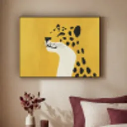 Cheetah - Illustratie - Geel Textielframe zwart klein -sfeer1