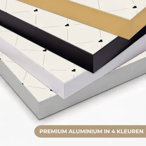Streep - Hart - Wit - Zwart Textielframe zwart klein 947 -USP_kleurenNL