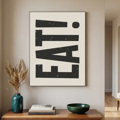 Eten - zwart - Japandi - Wit Textielframe zwart klein -sfeer1