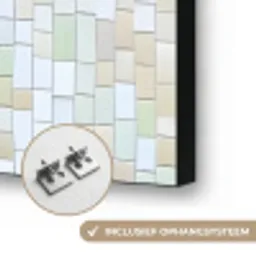 Kersen - Rood - Mozaïek - Blaadjes Textielframe zwart klein -USP_ophangsysteemNL