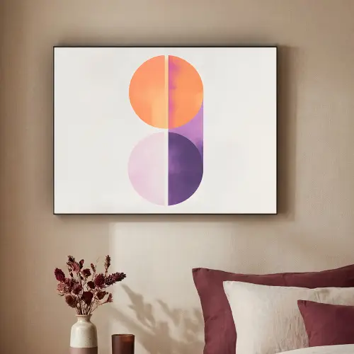 Cirkels - Abstract - Paars Textielframe - compleet frame klein -sfeer1