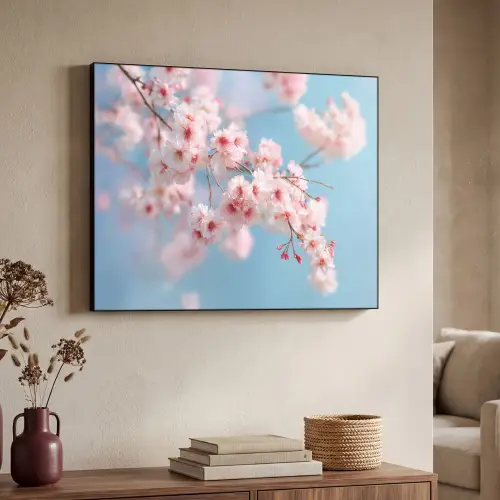 Takken - Bloesems - Roze Textielframe - compleet frame klein -sfeer3