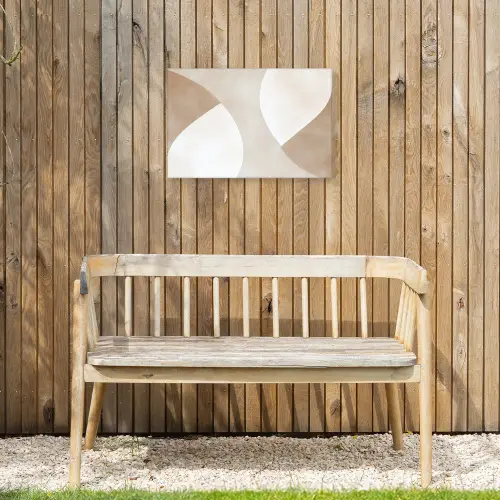Bruin - Japandi - Abstract Tuinposter op houten frame 2 cm dik klein -sfeer4