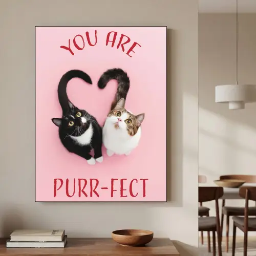 Kat - Hart - Tekst - Valentijn Textielframe zwart klein -sfeer2