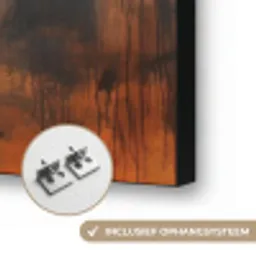 Boom - Landschap - Oranje Textielframe zwart klein -USP_ophangsysteemNL