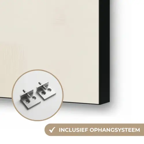 Cirkels - Vorm - Beige - Abstract Textielframe zwart klein -USP_ophangsysteemNL