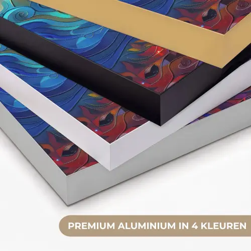 Boom - Zon - Verflook - Kleuren - Abstract Textielframe zwart klein -USP_kleurenNL