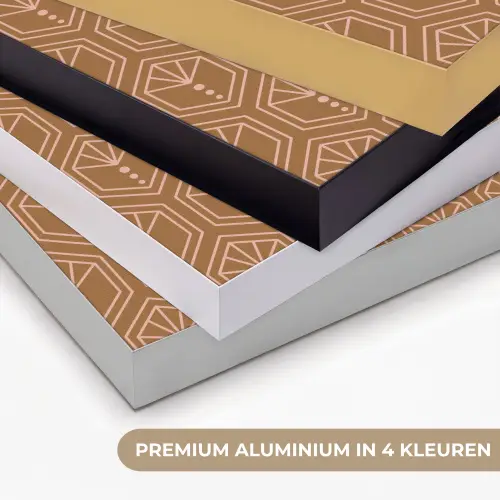 Bruin - Roze - Geometrisch - Patroon Textielframe zwart klein 947 -USP_kleurenNL
