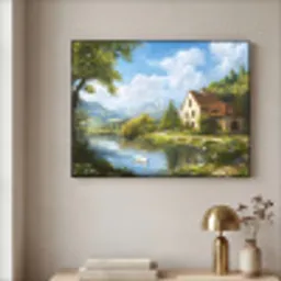 Zwaan - Bomen - Rust Textielframe zwart klein -sfeer2