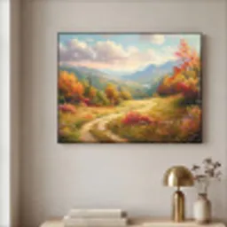 Landschap - Illustratie - Natuur Textielframe zwart klein -sfeer2