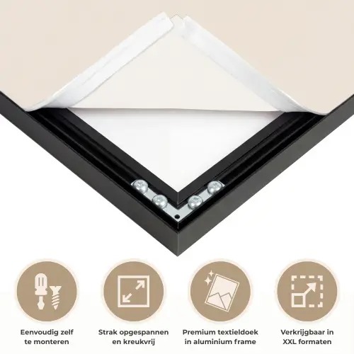 Vaas - Geruit - Bloem - Groen Textielframe zwart klein -USP_feed_closeupNL