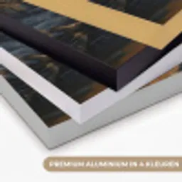 Berglandschap met Gouden Zonsondergang Textielframe zwart klein -USP_kleurenNL
