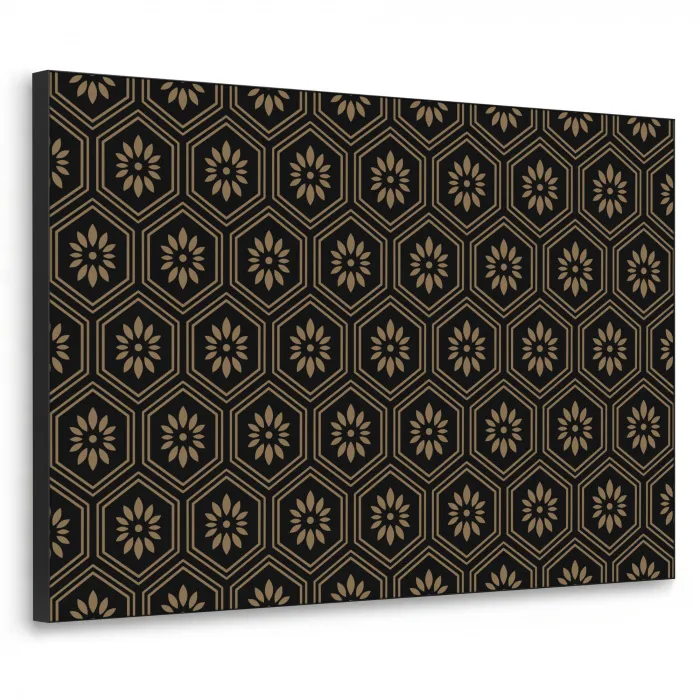 Bloemen - Goud - Hexagon Textielframe - compleet frame klein 947 -3d