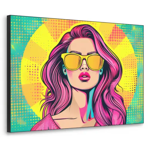 Zonnebril - Vrouw - Zonnig - Geel Textielframe zwart klein -3d