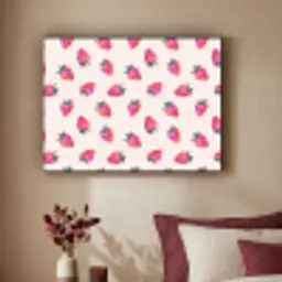 Aardbeien - Rood - Roze - Patroon Textielframe zwart klein 947 -sfeer1