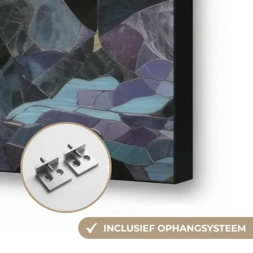 Vissen - Koraal - Zee - Mozaïek Textielframe zwart klein -USP_ophangsysteemNL