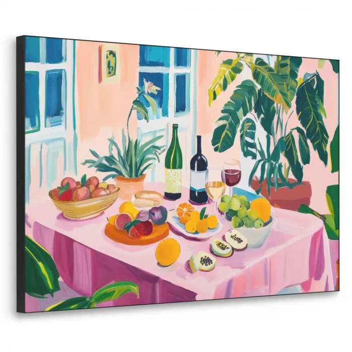Tafel - Wijn - Fruit Textielframe - compleet frame klein -3d