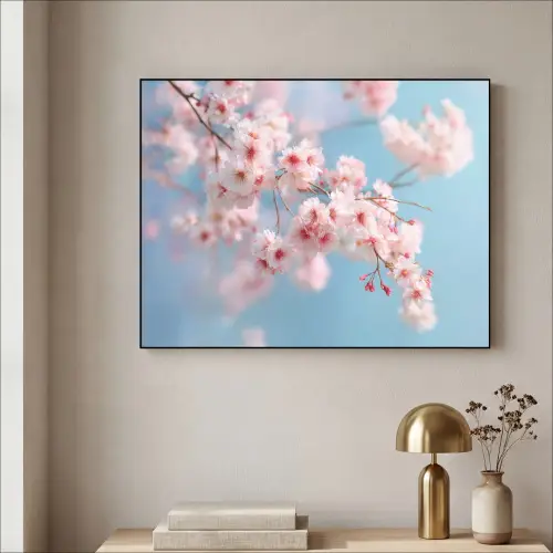 Takken - Bloesems - Roze Textielframe - compleet frame klein -sfeer2