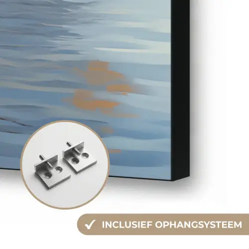 Zeilboot - Zon - Pier - Hout Textielframe zwart klein -USP_ophangsysteemNL