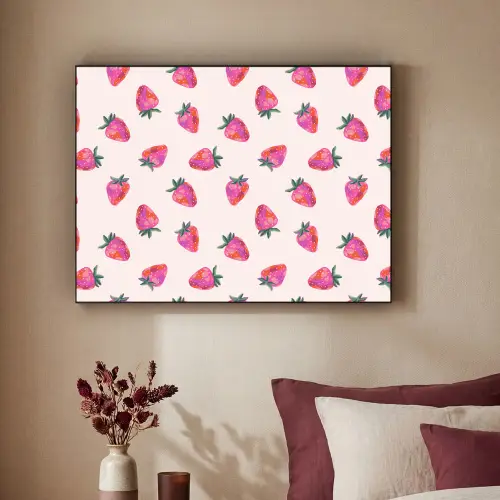 Aardbeien - Rood - Roze - Patroon Textielframe - compleet frame klein 947 -sfeer1