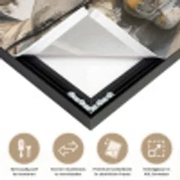 Boeddha - Houtlook - Modern - Industrieel Textielframe zwart klein -USP_closeupNL