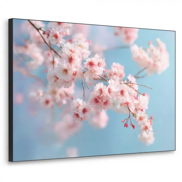 Takken - Bloesems - Roze Textielframe - compleet frame klein -3d