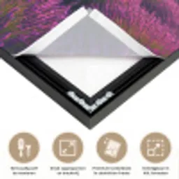 Lavendelveld - Zonsondergang - Paars Textielframe zwart klein -USP_feed_closeupNL