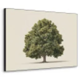 Eikenboom - Groen - Lichte achtergrond Textielframe zwart klein -3d
