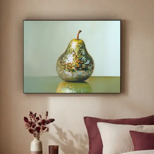 Fruit - Disco - Art - Glitter Textielframe zwart klein -sfeer1