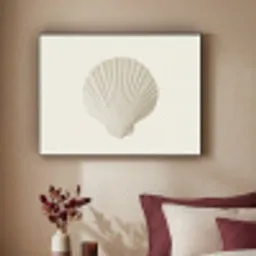 Schelp - Minimalistisch - Wit Textielframe - compleet frame klein -sfeer1