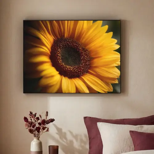 Geel - Zonnebloem - Zomers Textielframe - compleet frame klein -sfeer1