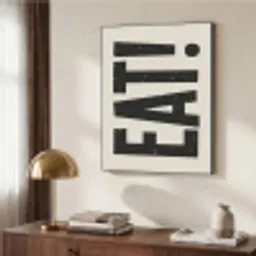 Eten - zwart - Japandi - Wit Textielframe zwart klein -sfeer3