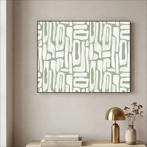 Groen - Wit - Kronkelen Textielframe - compleet frame klein 947 -sfeer2