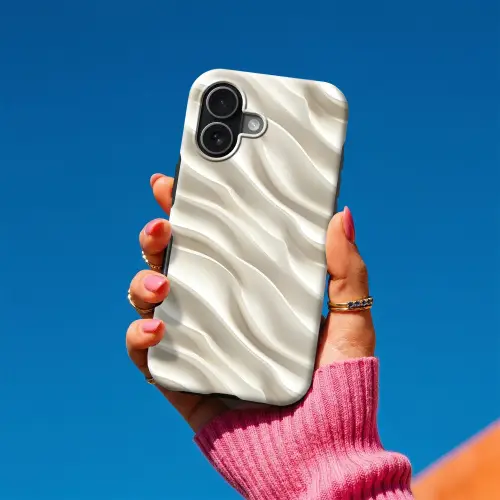 Diagonaal - Golven - Crème Toughcase MagSafe Apple iPhone 17 klein 1017 -Sfeer1V