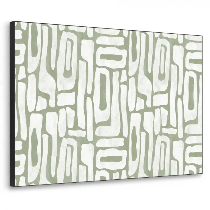 Groen - Wit - Kronkelen Textielframe - compleet frame klein 947 -3d