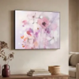 Bloemen - Lila - Watercolor - Kunst Textielframe - compleet frame klein -sfeer3