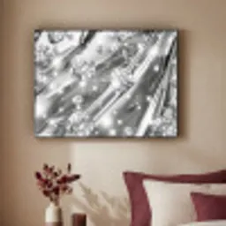 Abstract - Diamant - Luxe - Modern - Zilver Textielframe - compleet frame klein -sfeer1