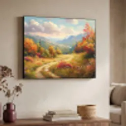 Landschap - Illustratie - Natuur Textielframe - compleet frame klein -sfeer3