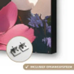 Bloemen - Kleurrijk - Bloei Textielframe zwart klein -USP_ophangsysteemNL