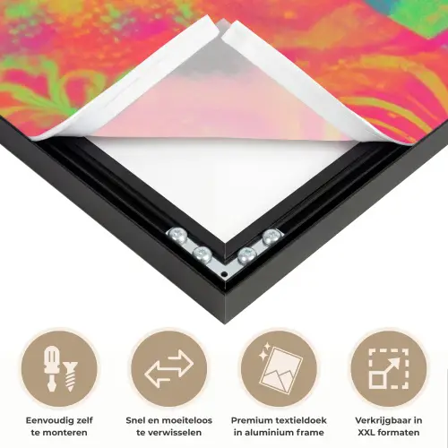Neon - Vrouw - Microfoon Textielframe zwart klein -USP_closeupNL