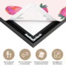 Aardbeien - Rood - Roze - Patroon Textielframe zwart klein 947 -USP_closeupNL