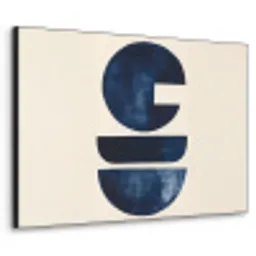Vormen - Blauw - Abstract Textielframe zwart klein -3d