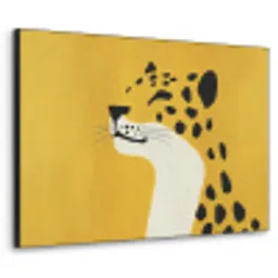 Cheetah - Illustratie - Geel Textielframe zwart klein -3d