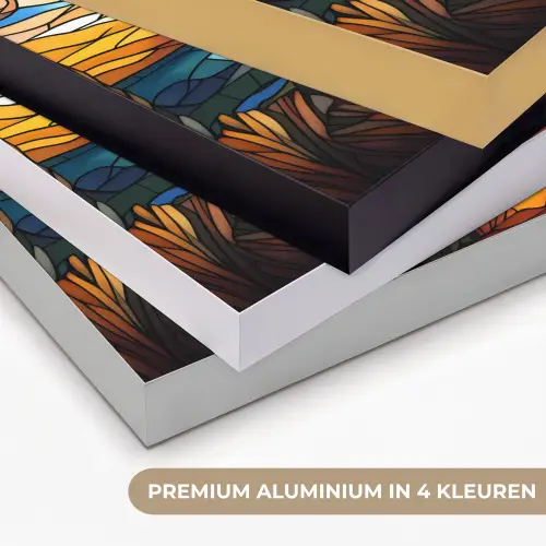Hemel - Sterren - Mozaïek - Huizen Textielframe zwart klein -USP_kleurenNL