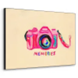 Camera - Memories - Roze - Geschilderd Textielframe - compleet frame klein -3d