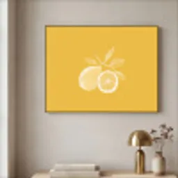 Citroenen - Illustratie - Minimalistisch - Geel Textielframe - compleet frame klein -sfeer2