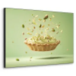 Pistache - Taart - Noten - Eten Textielframe zwart klein -3d
